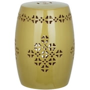 Safavieh Quatrefoil Drum Indoor/Outdoor Garden Patio Stool, Green