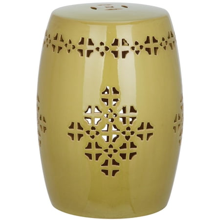 Safavieh Quatrefoil Drum Indoor/Outdoor Garden Patio Stool, Green