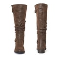 thumbnail image 2 of Love Steetly Women's Extra Wide Calf Knee High Boots, Slouched Shaft Tall Boots, Dual Antique Buckles, Low Stacked Heel Side Zipper Riding Boots., 2 of 7