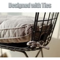 thumbnail image 3 of Nvzi Soft Patio Outdoor Corduroy Chair Pad with Ties Home Decor Indoor Dining Chairs Cushion 18"×18"×3.6" Grey 1Pc, 3 of 5