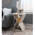 thumbnail image 2 of Powell Bellwood Triangle Indoor Accent Side Table, 23.62" Tall, Whitewash, 2 of 14