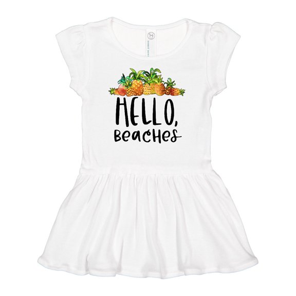 Inktastic Hello, Beaches Group of Pineapples Girls Baby Dress