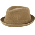 thumbnail image 1 of Sombrero EPOCH Vintage de algodón Fedora marrón pequeño y mediano, 1 of 2
