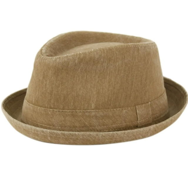Sombrero EPOCH Vintage de algodón Fedora marrón pequeño y mediano
