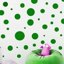 Green Polka Dot Wall Decals-Kids Fun Dot Room Decor (63) Vinyl Wall Dot Stickers 1" -6.5”