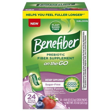 Benefiber Glp-1 Friendly Fiber Supplement, Berry Fusion, On The Go Stick Packs, 24 Count