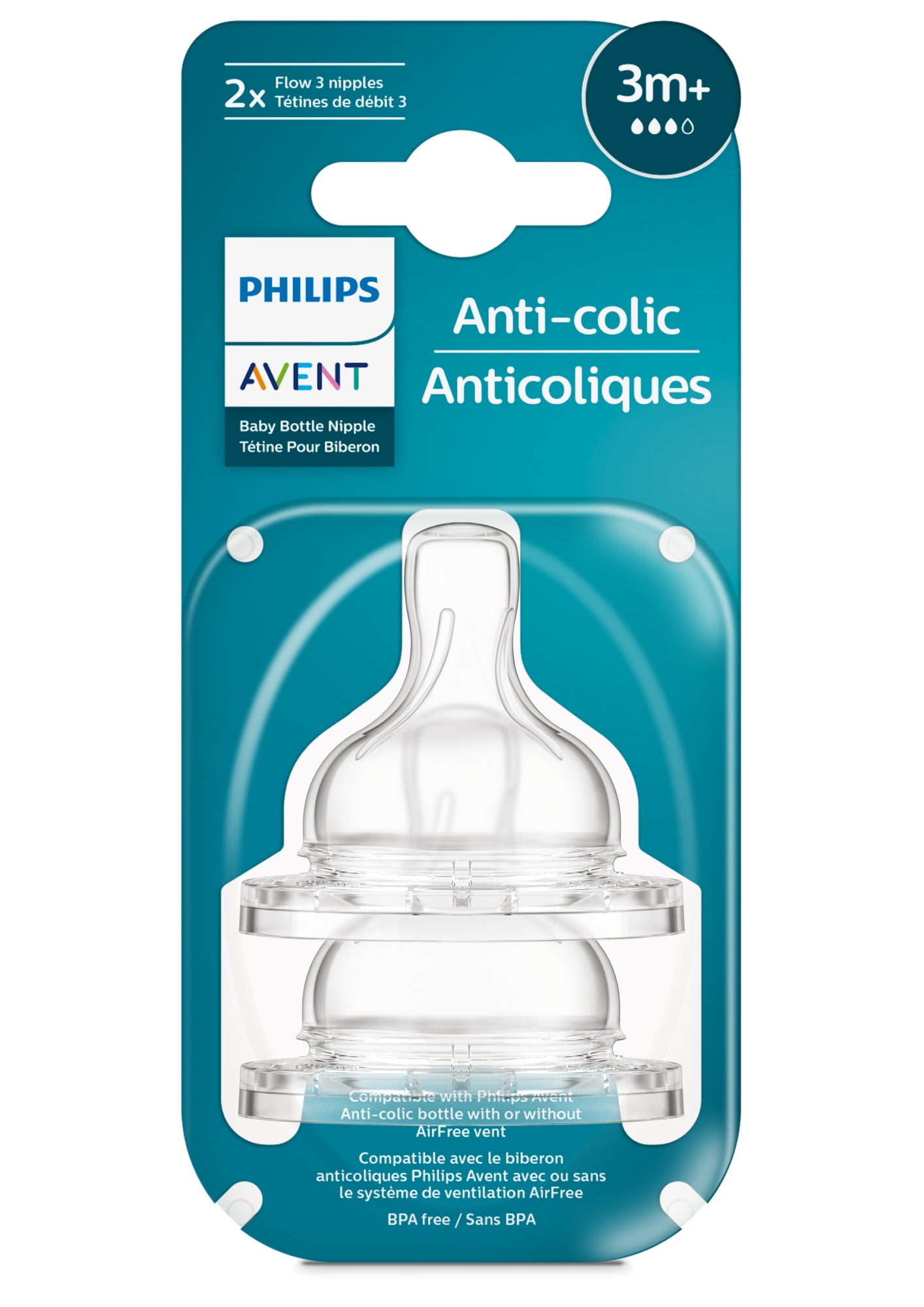 Tetina Philips Avent Anticólico Flujo 3 2pz