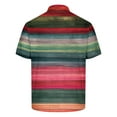 thumbnail image 4 of ZCFZJW Men's Classic Fit 100% Cotton Soft Short Sleeve Colorful Stripe Print Polo Shirt Big and Tall Regular Fit Casual Button up V Neck Henley Shirts Tops Multicolor#14 XXXXL, 4 of 4
