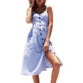 thumbnail image 1 of Sinhoon Boho Womens Dresses Summer Holiday Beach Bardot Button Through Sling Long Dress, 1 of 7