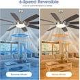 thumbnail image 5 of PHORUS 66'' Black Large Ceiling Fan with Light, Remote Control, Reversible Noiseless DC Motor, 3 CCT, 6 Speeds,Modern Fan for Living Room, Patio & Farmhouse, 5 of 6