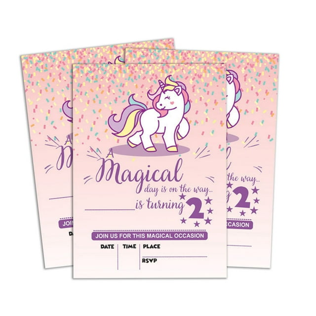 Darling Souvenir Pink Birthday Invitation Card Printable Fill or Write In Blank Invites Party Supplies Pack Of 28 5 x 7 Inches