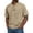 Beige, variant on Men's Distressed Washed Casual Shirt, Button-Down Short Sleeve Fitted Top, Retro Worn-In Summer Henley for Daily Streetwear Vintage Style,Gray,L
