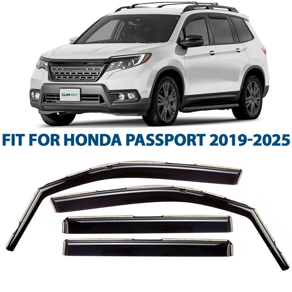 CLIM ART in-Channel Incredibly Durable Rain Guards for Honda Passport 2019-2025, Original Window Deflectors, Vent Window Visors, Vent Deflector, 4 pcs. - 616275