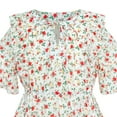 thumbnail image 4 of Girls Dress Flower Vintage Short Sleeve Self-tie Neck Chiffon Casual 7 Years, 4 of 6
