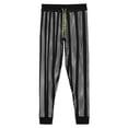 thumbnail image 2 of TANBOM Men's Polyester Mesh Long Pants Sexy Sheer Adjustable Drawstring Breathable Stylish Black M, 2 of 6