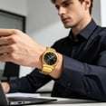 thumbnail image 3 of Men's Stainless Steel Quartz Dress Watch with Luminous & Date Calendar, Water-Resistant Business Wristwatch for Office, Travel & Formal Wear, 3 of 5