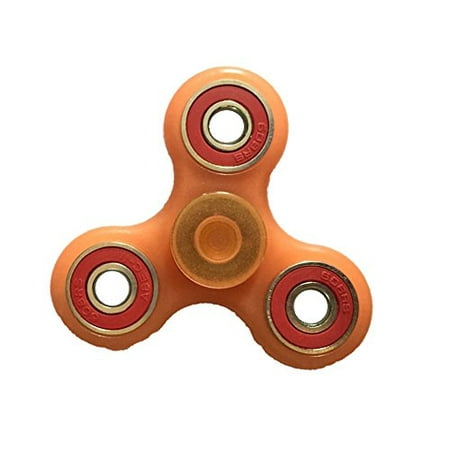 Glow in the Dark Fidget Spinner Toys Stress for Anti-Anxiety Relief from ADHD, Anxiety, and Boredom For Kids and Adults, Orange