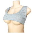 thumbnail image 4 of COMVALUE Sexy Short Sleeve Crop Top for Women Solid Scoop Neck Mini T-Shirts Vest Tank Grey for Size M, 4 of 7