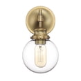 thumbnail image 1 of Meridian M90024NB 1 Light Wall Sconce - Clear with Natural Brass, 1 of 1