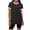 Black(Womens Shirts), variant on Women's Ringer T-Shirts Short Sleeve Casual Crewneck Contrast Trim Tunic Tops Curved Hem Tee Tops