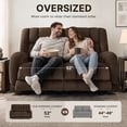 thumbnail image 3 of MCombo Power Recliner Loveseat Sofa with Adjustable Headrest, Heat and Vibration, 64.6" Fabric Electric Reclining Loveseat with USB Charge Ports for Living Room 6855, 3 of 10