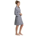 thumbnail image 4 of Turkuoise Linen Lightweight Knee Length Waffle Kimono Bath and Spa Robe Gray Medium, 4 of 5