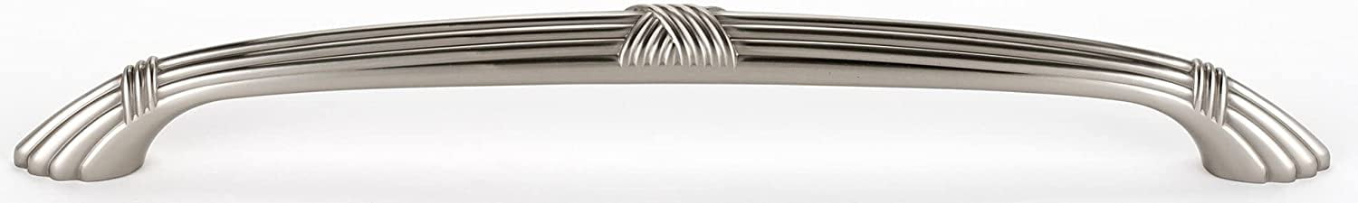 Alno A881-6-PB/NL Ribbon & Reed 6" Center To Center Arch Bow Solid Brass Cabinet Handle /