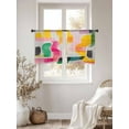 thumbnail image 3 of Impressionist Style Sheer Curtains 45 Inches Long 2 Panels Abstract Colorful Line Color Block Light Filtering Semi Sheer Window Curtains Drapes for Bedroom Living Room 52"x45", 3 of 7
