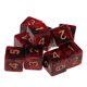 thumbnail image 1 of Dados dorados de seis caras, 16 mm, estándar, 10 unidades, D6 para juegos de D&amp;D Rojo + negro, 1 of 8