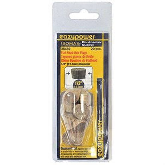 Eazypower 30224 Oak Flat Head Plug, 20 Pack