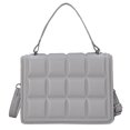 thumbnail image 2 of Bolsa Mini bolsos de mano de color sólido a cuadros de PU para mujer Vintage (gris) JShteea Para Estrenar, 2 of 9