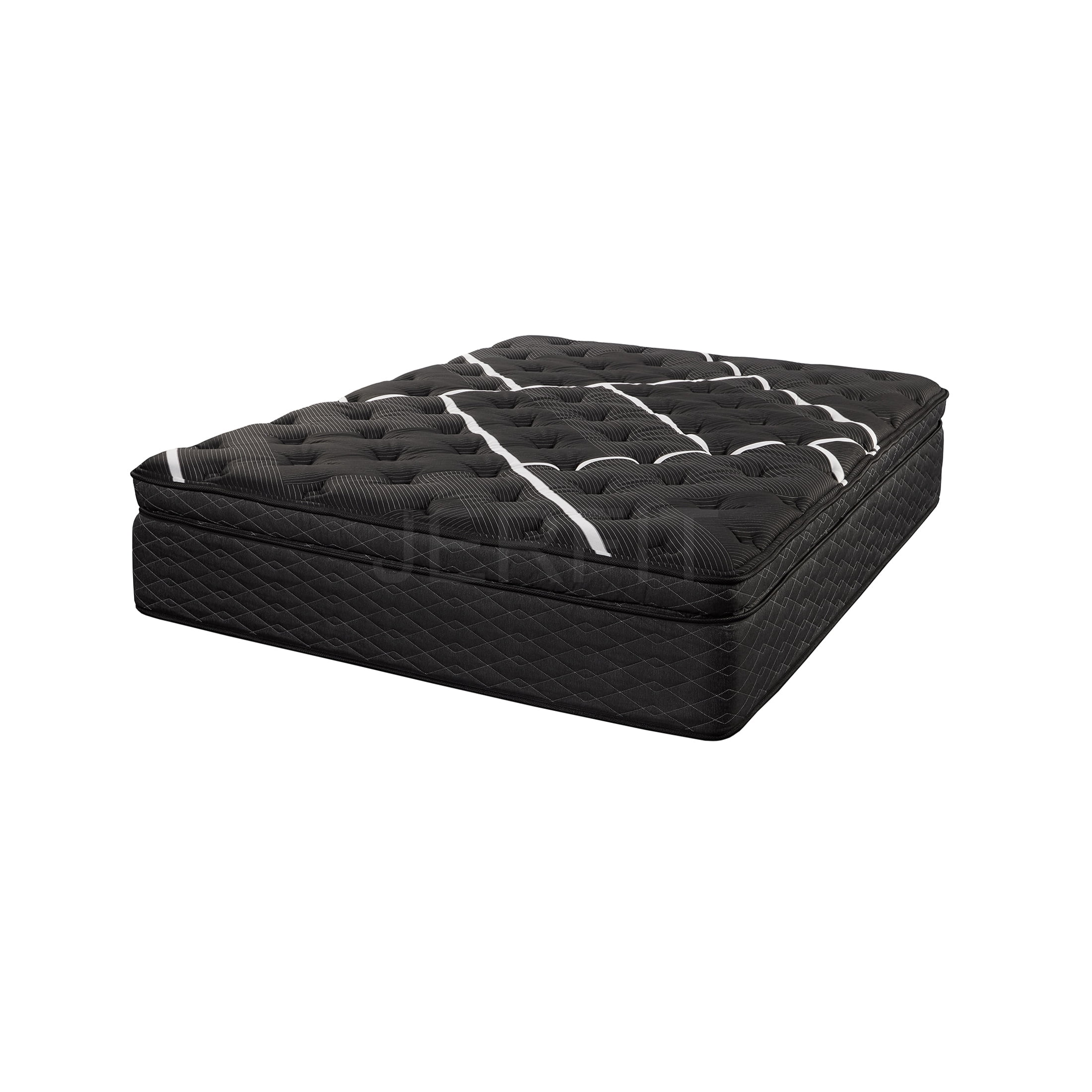 JERFIT King Size Cooling Gel Memory Foam Hybrid Mattress, Euro Top with Individually Wrapped Coils for Motion Isolation, Firm Support, Black/White
