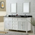 thumbnail image 2 of J & J 6070D12-WBK 70 in. Pearl white Shutter double vanity sink cabinet with black granite, 2 of 4