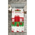 thumbnail image 3 of Ambesonne Christmas Quilted Bedspread Set 2 Pcs, Hanging Stockings, Twin Size, Red Emerald White, 3 of 3