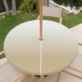 thumbnail image 6 of Round Outdoor Tablecloth with Umbrella Hole and Zipper, Brown Beige Ombre Fitted Table Cover with Elastic Edge for 45-54 Inch, Abstract Modern Art Gradient Waterproof Patio Tablecoths for Picnic, 6 of 9