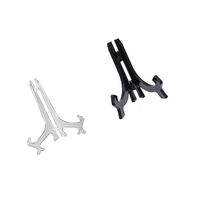 6pcs Plastic Easels Plate Holders Display Dish Rack Picture Frame Photo Book Pedestal Stand