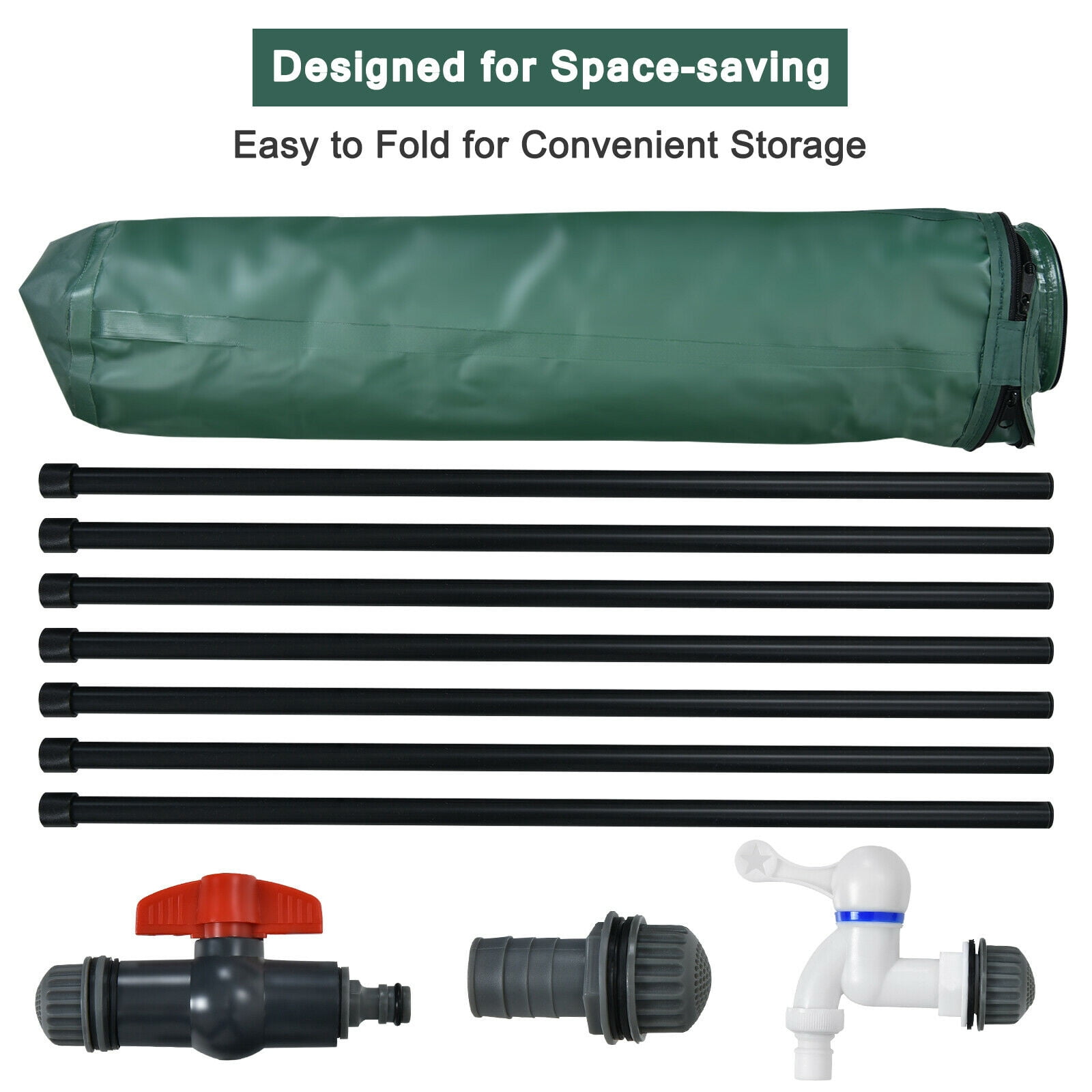 100 Gallon Portable Rain Barrel Water Collector Tank with Spigot Filter