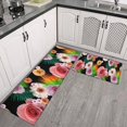 thumbnail image 2 of Pioneer Flower Floral Print Pattern Kitchen Rugs Sets Of 2,Anti Fatigue Kitchen Mat Rugs Non Slip Washable,Decorative Kitchen Floor Mats for Kitchen,Sink,Laundry,17"x30"+17"x47", 2 of 7