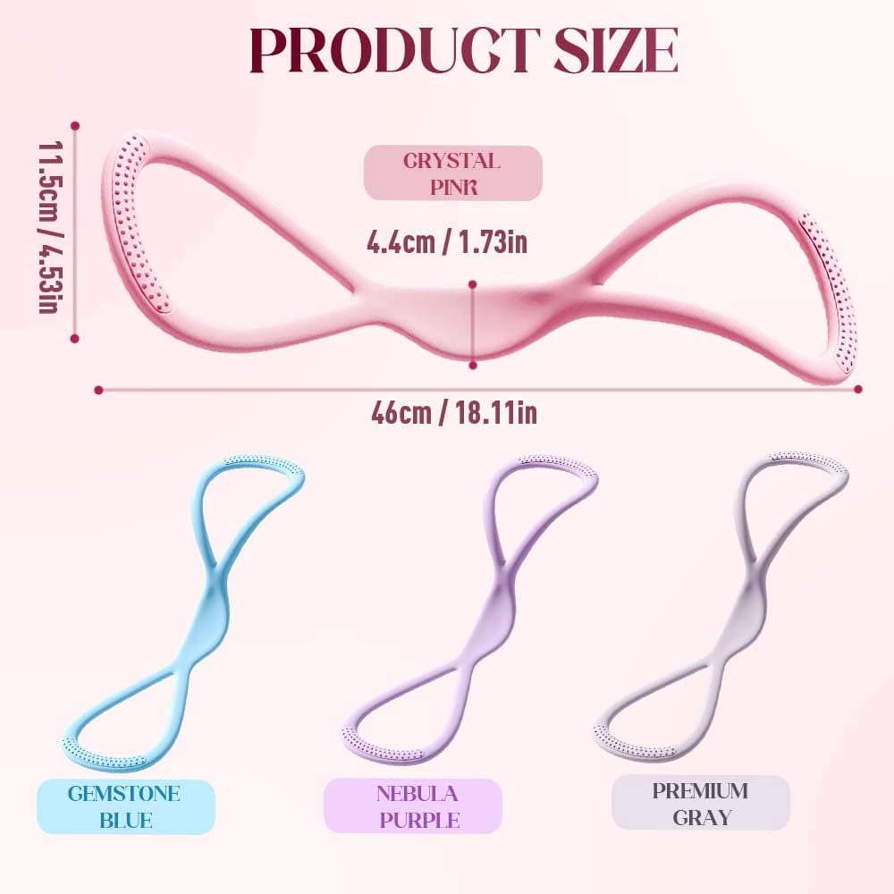 Resistance Bands Figure 8 Exercise Bands with Handles for Women Men, Strength Training Yoga Pilates Elastic Stretch Bands