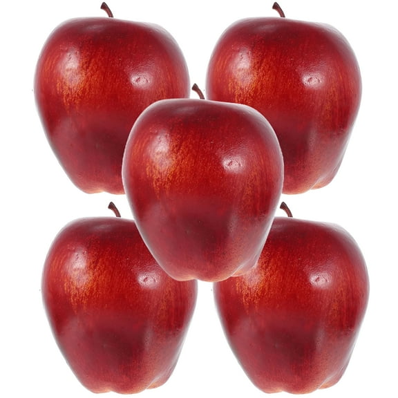 LAMIRO 5Pcs Artificial Red Delicious Apples Decors Lifelike Fake Red Delicious Apples