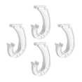 thumbnail image 2 of GUOOL 4 Pieces Closet Rod Support Bracket Closet Shelf Rod Holder J Type Hooks 3/4 White, 2 of 9