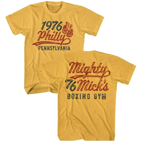 Rocky Philly 1976 Mighty Mick's Boxing Gym Men's T Shirt (Gold, AdultS)