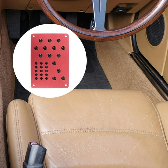 UPOUART 2Pcs Aluminum Brake Pedal Extender Car Treadle Red Sleek Design Universal Fit For Car Truck 8.7X5.9X0.2In