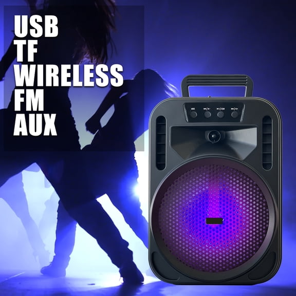 4000W Rechargeable Outdoor Bluetooth Speaker Portable PA System W/ 6.5" Subwoofer, Party Lights USB/TF/FM/TWS, FM Radio, Perfect for Thanksgiving & Christmas Party