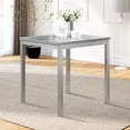 thumbnail image 2 of PAPROOS Solid Wood Dining Table, Counter Height Square Kitchen Table for Small Space, Farmhouse Acacia Wooden Dinner Table for 4, Silver Gray(Only Table), 2 of 7