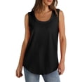 thumbnail image 2 of Yigetop Women Tank Tops Loose Fit, Women's Solid Color Round Neck Vest Summer Fashion Casual Top Woman Tank Top Black L, 2 of 7