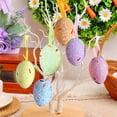 thumbnail image 4 of Moocorvic 6 Pcs Glitter Easter Eggs, Colorful Foam Hanging Easter Egg Ornaments for Tree, Home Holiday Supplies DIY Craft Decoration, 4 of 6