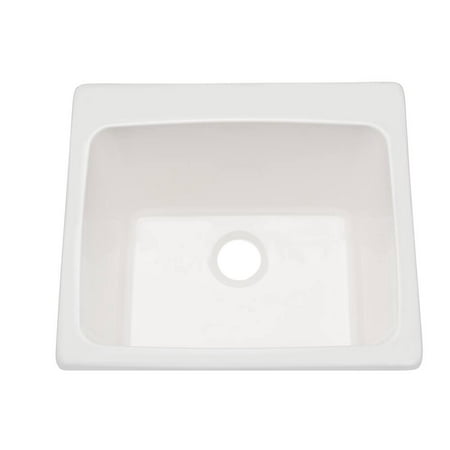 Proflo PFALS2522 25" Drop In Or Undermount Single Basin Acrylic Laundry Sink - White
