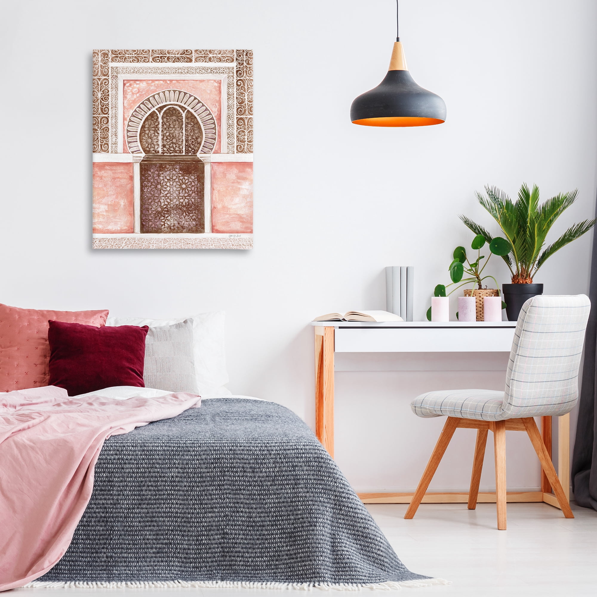 Stupell Industries Moroccan Tiled Alcove Buildings & Architecture Painting Wrapped Canvas Art Print Wall Art, 30 x 40