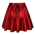 thumbnail image 4 of JIKNTTR Women's Fashion Metallic Skater Skirts Stretchy High Waist Aline Mini Skater Skirts Sparkly Shiny Flared Pleated Mini Skirts Trendy A-Line Skirts, 4 of 6